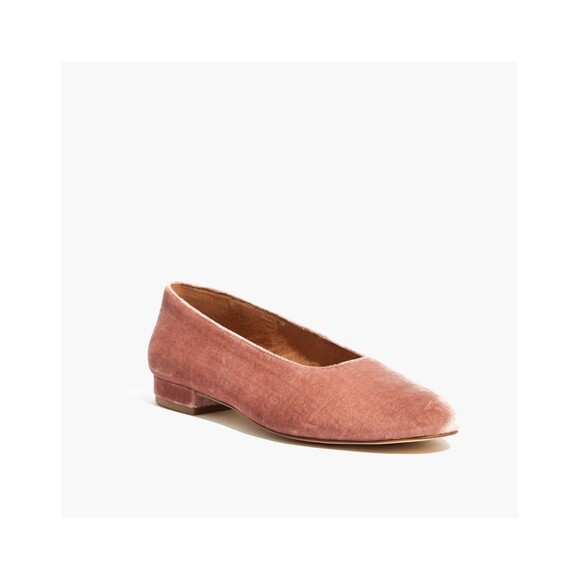 Madewell‎ Leia Flats Size 8.5 Velvet Balletcore Barbiecore Holiday Party Baby - Picture 1 of 10